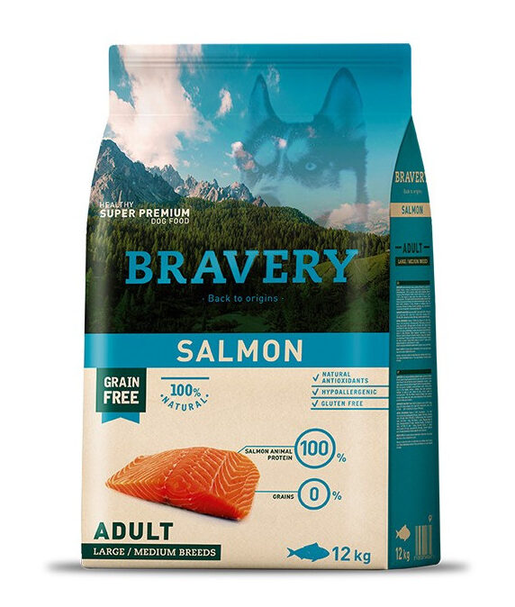 bravery-salmon-adult-largemedium-breeds Bravery salmón adulto large/medium breed 12 Kg