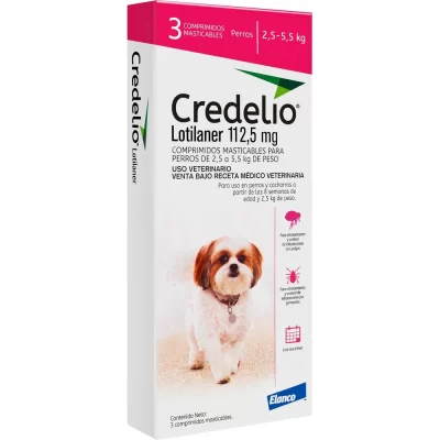 Credelio Lotilaner 112,5mg 2,5-5,5 kg. (3 Comprimidos)