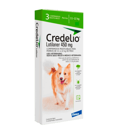 Credelio Lotilaner 450 mg.  11-22 kg. (3 Comprimidos)