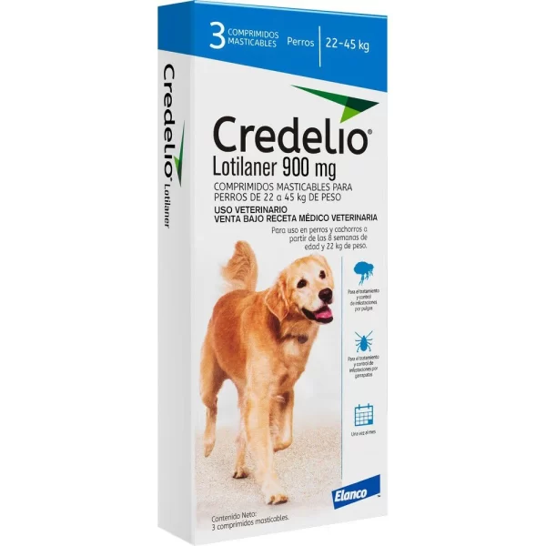 Credelio Lotilaner 900 mg. 22-45 kg. (3 Comprimidos)