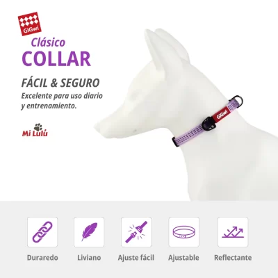 collar morado gigwi 1 Collar clásico morado pequeño