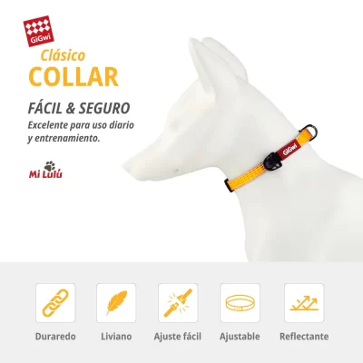 Collar clásico amarillo mediano